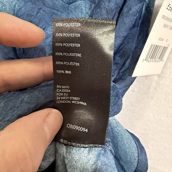 NEW Free People Martine Flirt Tie Dye Mini Skirt Blue Side Zip Slit Size 8 Boho - Picture 11 of 11